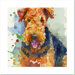 Watercolor Airedale Terrier - Dog Lovers Posters and Art